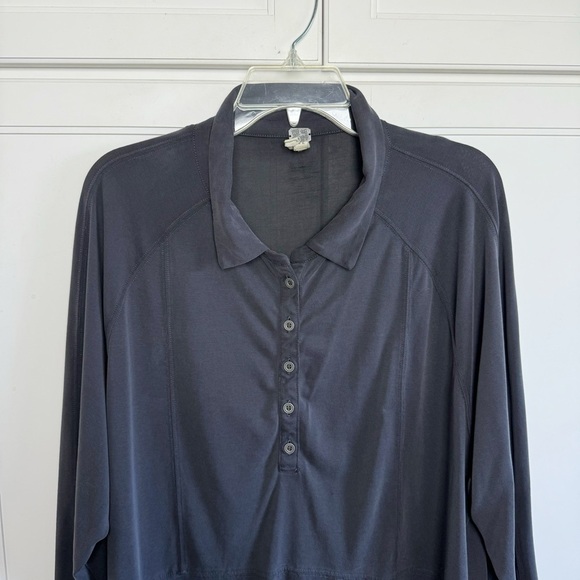 Free People We the Free High/Low Henley Top Sz Small Lagenlook Momcore - Picture 4 of 9